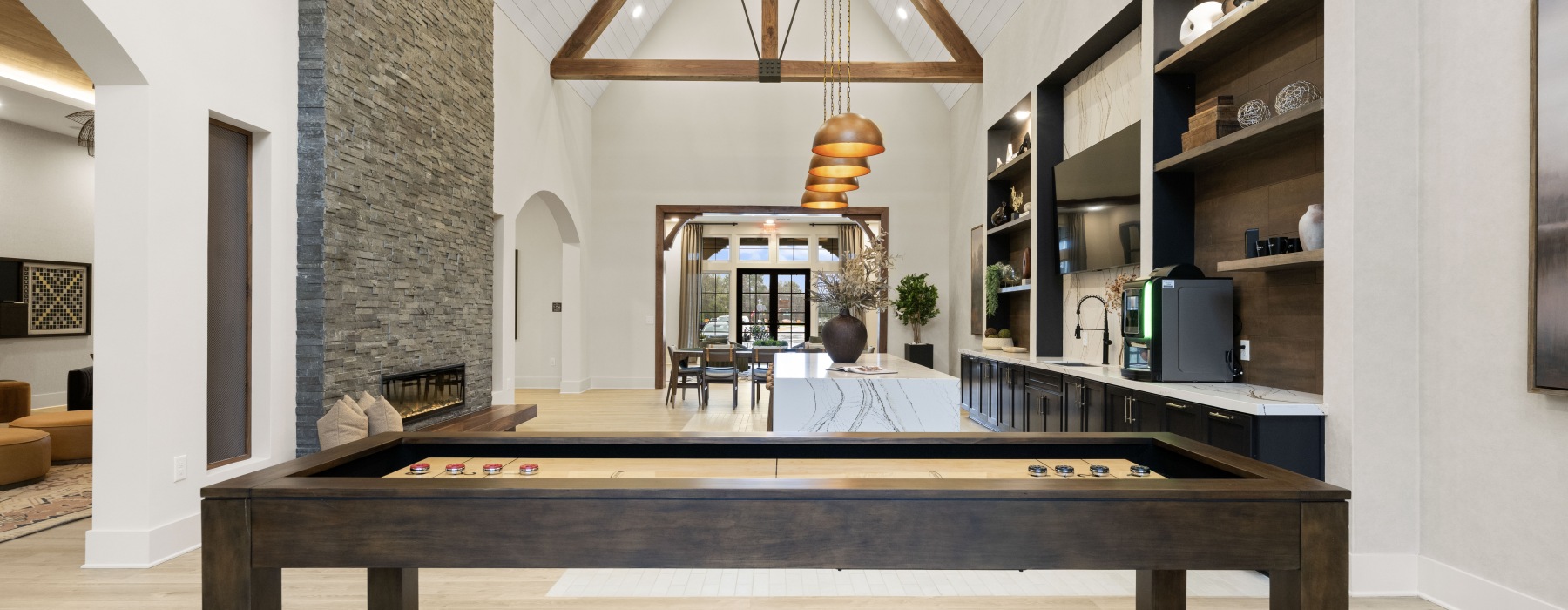 shuffleboard in lounge area
